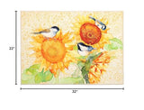 Olivia's Home - 32" x 22" Accent Rug - Golden Sunflowers & Chickadees