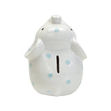 Child To Cherish - White Elephant Money Bank - Blue Polka Dot