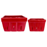 Boston International - Set of 2 Ceramic Berry Baskets Set of 2 - Red