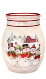 Stony Creek - 4" Frosted Glass Lighted Jar w/ Garland - Happy Snow Family