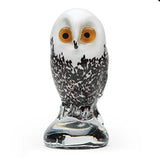 Snowy Owl Hand-Blown Glass 7" Sculpture