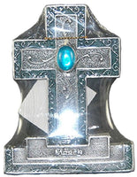 Encore - Free Standing Silver Cross with Gemstone - Blue - March