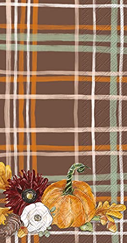 Boston International - Paper Guest Towel 16 Count - Fall Foliage Plaid