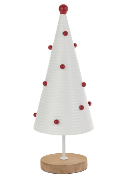 Boston International - Large Metal Christmas Tree -White w/ Red Dots