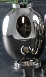 Barbara Cosgrove - Egg Shaped Flower Vase & Candle Holder - Nickel
