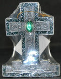 Encore - Free Standing Silver Cross with Gemstone - Green - May