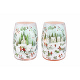 Stony Creek - 5.5" Frosted Glass Lighted Vase - Magical Winterland Chapel