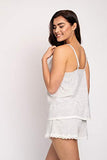 Pretty You London - Organic Cotton Cami Short Set - Grey Ecru - Size 10-12
