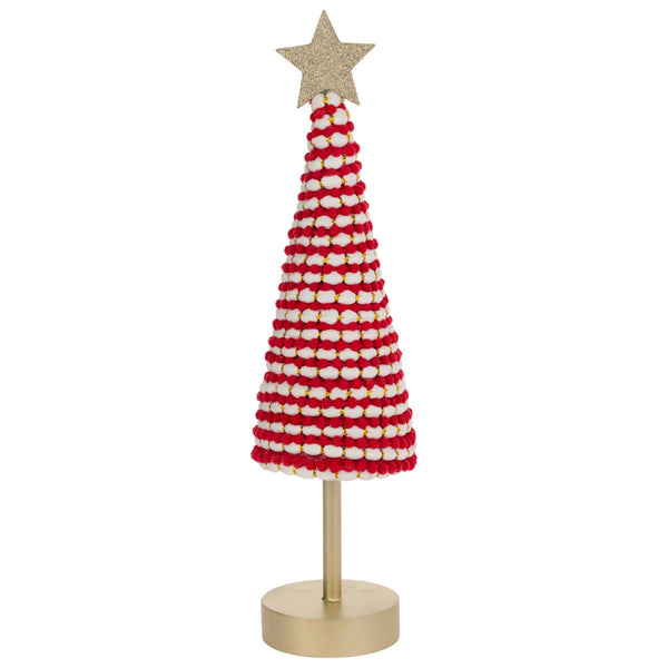 Boston International - Large Cone Christmas Tree - Red & White Tree w/ Star