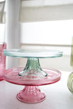 Boston International - 8.25" Round Codi Glass Vintage-Inspired Cake Stand - Sage Green
