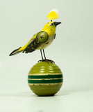 Mullanium - Steampunk Inspired Sculpture - Yellow White Eye on Ball
