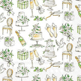 Boston International - 3-Ply 6.5" Lunch Napkins 20 Count - Wedding Cakes