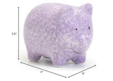 Child to Cherish Mini Ceramic Piggy Bank for Girls, Pig Purple