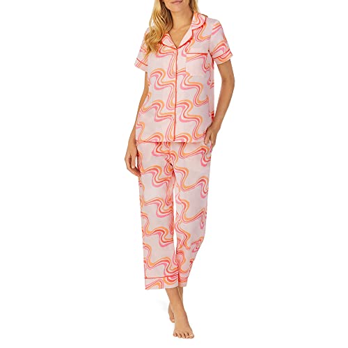 BedHead Pajamas - Short Sleeve Cropped PJ Set - In The Groove - Small