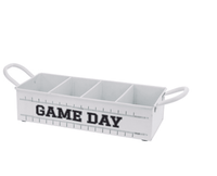 Boston International - White Utensil & Napkin Metal Caddy -  Game Day