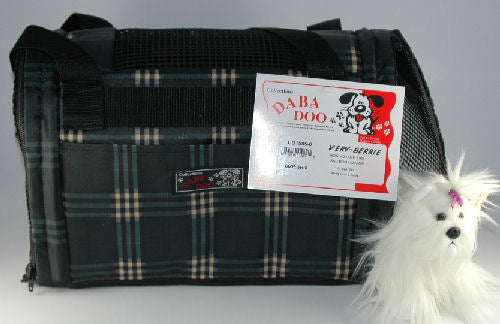 Daba Doo - Bon Voyage Pet Carrier - Very Berrie Dark Green Plaid