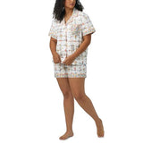 BedHead - S/S Cotton Popplin Shorty PJ Set - Spring Vines - Small