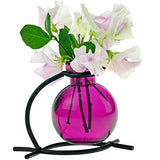 Couronne - 3.5" Casablanca Glass Vase & Metal Stand - Cobalt