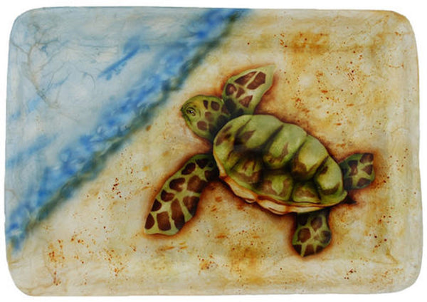 Kubla Craft - Capiz Shell Tray - 8" x 5.5" - Baby Sea Turtle