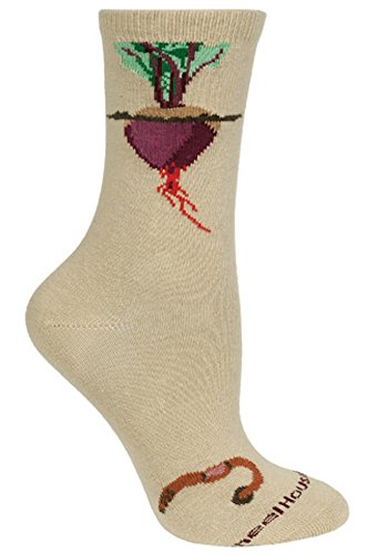 Wheel House Designs Socks - Beets On Tan - 10-13