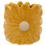 Boston International - Porcelain 4.75" x 4.25" Planter - Boho Golden Yellow Daisy
