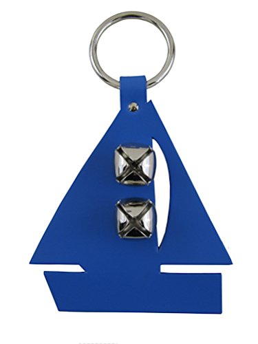 Auburn Leather - Pet Bell Hanger - Sailboat - Royal Blue