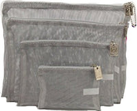 Mirra N Me - Set of 4 Mesh Zipper Bags - Silver