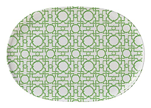 Merritt - Melamine Serving Tray - Lime Trellis - 17" x 12"