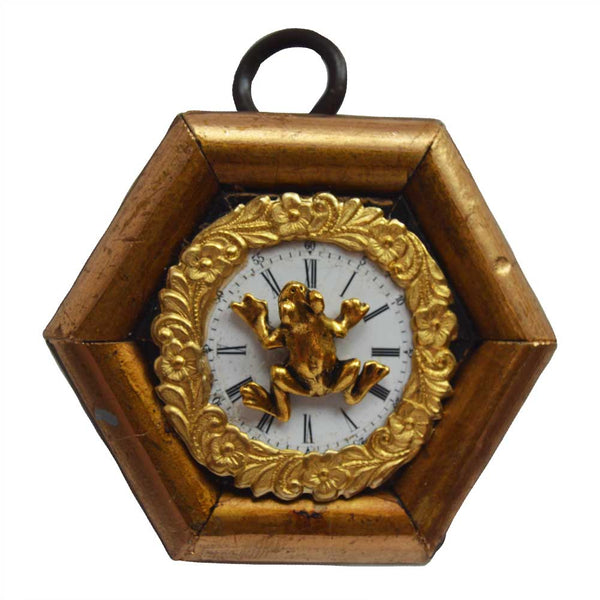 Museum Bees - Gilt Frame w/ Frog on Watch Face - 2"