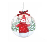 Stony Creek - 5" Light Up Glass Ornament - Snowman Whimsy