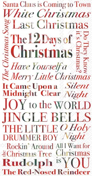 Boston International - Paper Guest Towel 16 Count - Christmas Songs