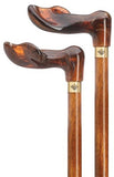 Harvy Canes - Amber Acrylic On Cherry-Left Hand Palm Grip - Walking Cane - 36" - Amber