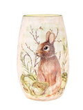 Stony Creek - 5" Frosted Lighted Vase - Spring Bunnies