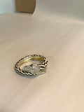Kenze Penne - Snake Bracelet - Black, White & Silver w/ Rhinestones
