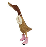 DCUK, The Duck Company - Natural Welly Ducklet - Spotty Pink Boots - Large