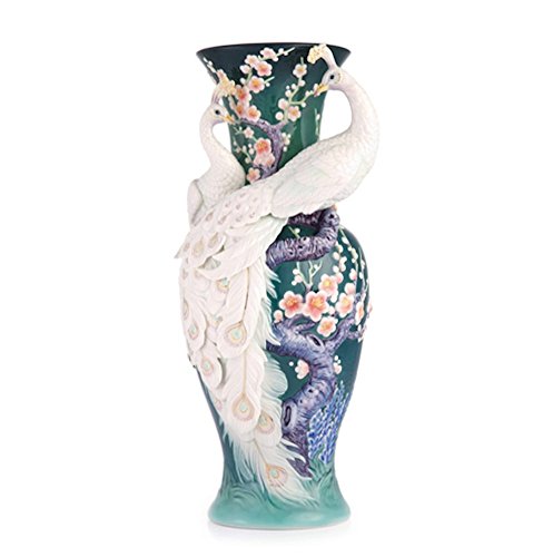 Franz Porcelain - Vase - White Peacock