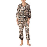 Bedhead - 3/4 Sleeve Flannel Cropped PJ Set - Charming Cheetah - Small