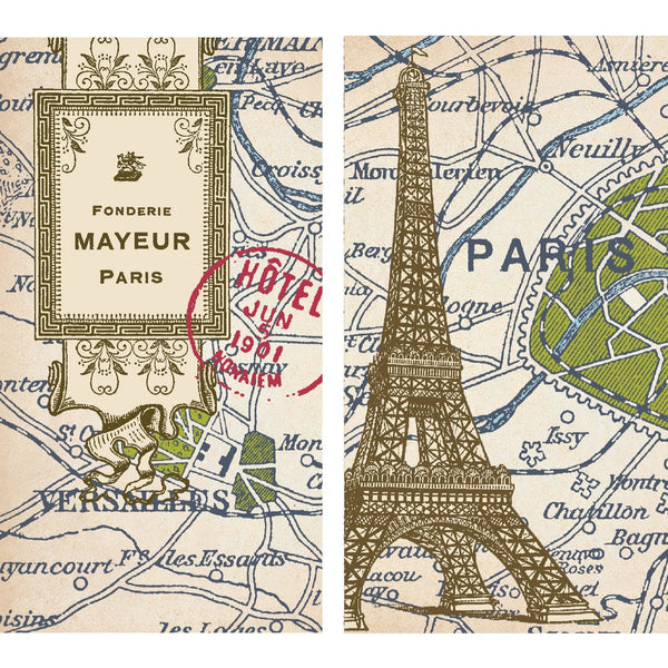 HomArt Paris Map Large Decorative Matches Set Of 2 matchboxes
