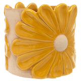 Boston International - Porcelain 4.75" x 4.25" Planter - Boho Golden Yellow Daisy