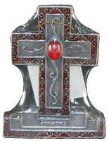 Encore - Free Standing Silver Cross with Gemstone - Red - January