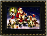 Galleria - Musical Jewelry Box - Santa Checking His List w/ Animal Friends - Black