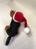 Ganz - Christmas Soft Spots - Black & Brown Dog Santa 5" Beanbag