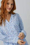 BedHead - Classic L/S Woven Cotton Silk Pajama Set - Something Blue - Medium