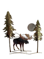 Bovano - Wall Sculpture - Moose w/ Pine Tree & Moon