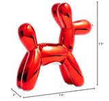 Interior Illusions - 7.5" Poodle Balloon Animal Bank - Red