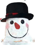 Stony Creek - Burlap - 6" Lighted Snowman - Black Top Hat