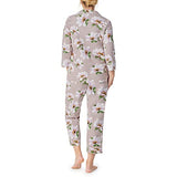 Bedhead - 3/4 Sleeve Classic Flannel Cropped PJ Set - Winter Magnolia - X-Small
