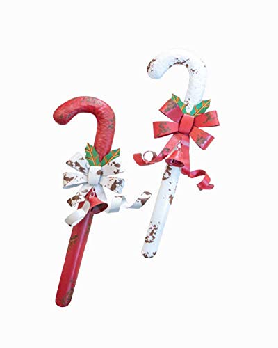 Boston International - Wall Art Set - Candy Canes - Red & White