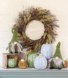 Boston International - Polyresin Pumpkin - Gray Diamond Flower