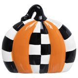 Boston International - Halloween Check Ceramic Pumpkin